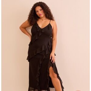 Arula Bridgette Black Ruffle Dress